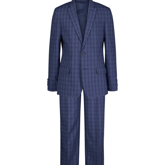 Nautica Big Boys Chalk Striped Check Suit, 2 Piece Set - Picture 2 of 7